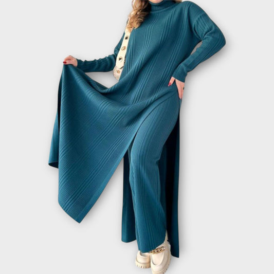 Completo donna a coste multicolore