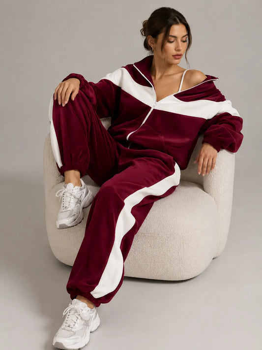 Casual Sports Suit Zipper Cardigan Trousers