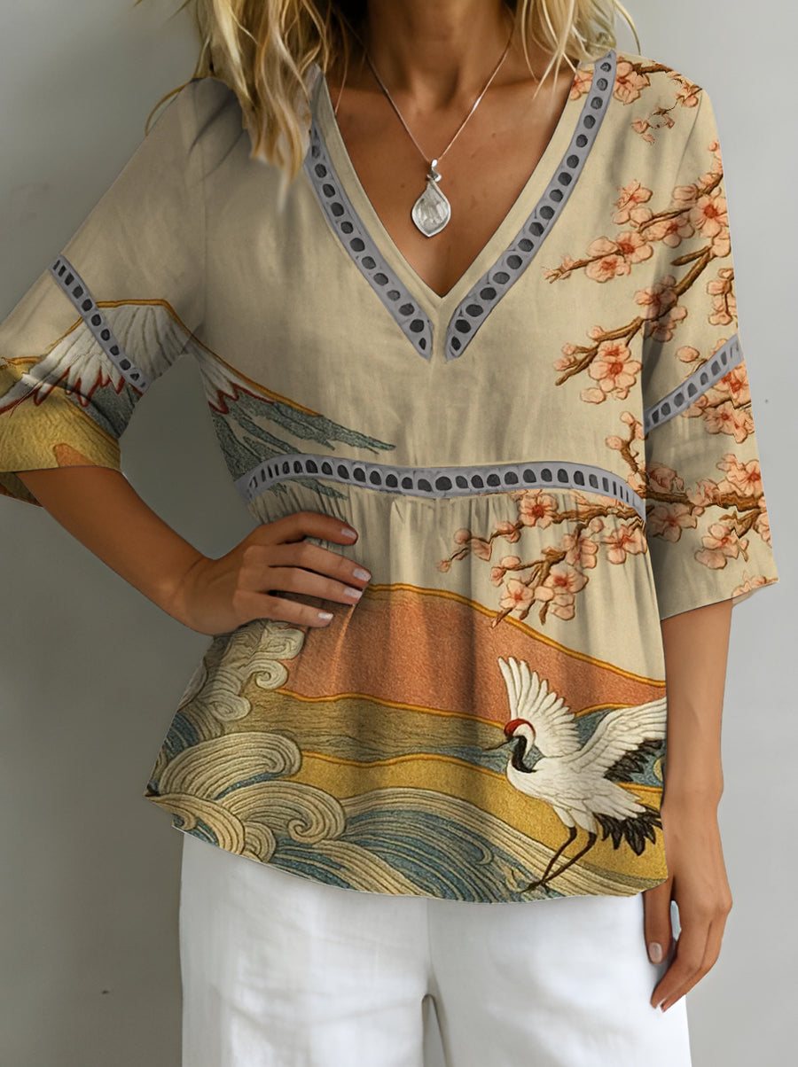 OGGEBBIO - Kimono in Lino Ricamato