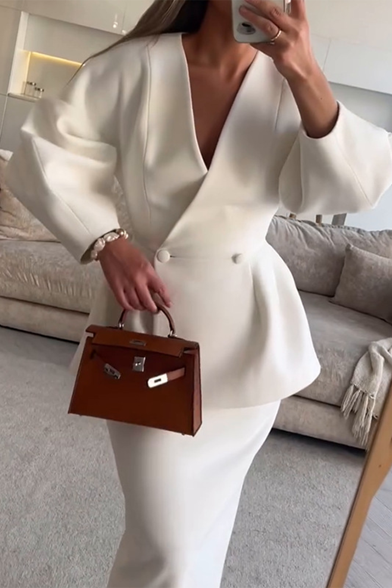 GIULIA - Set due pezzi lattiginoso o grigio argento elegante