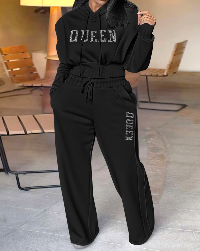 JOPPOLO - Set due pezzi nero con strass e stampa 3D