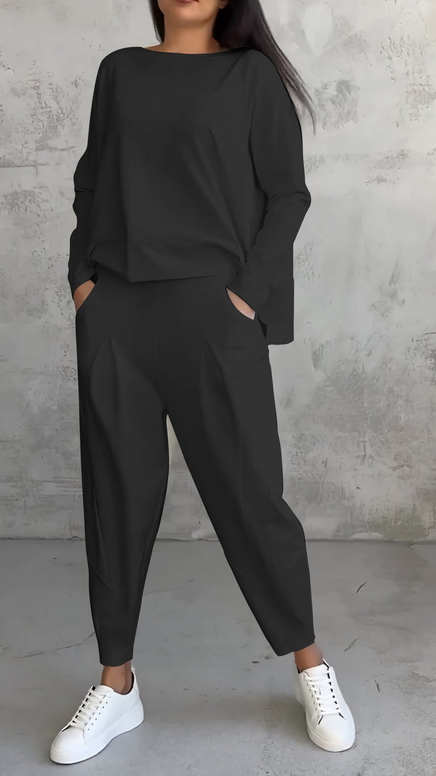 LUCIA - Completo relaxed minimal in due pezzi multicolore