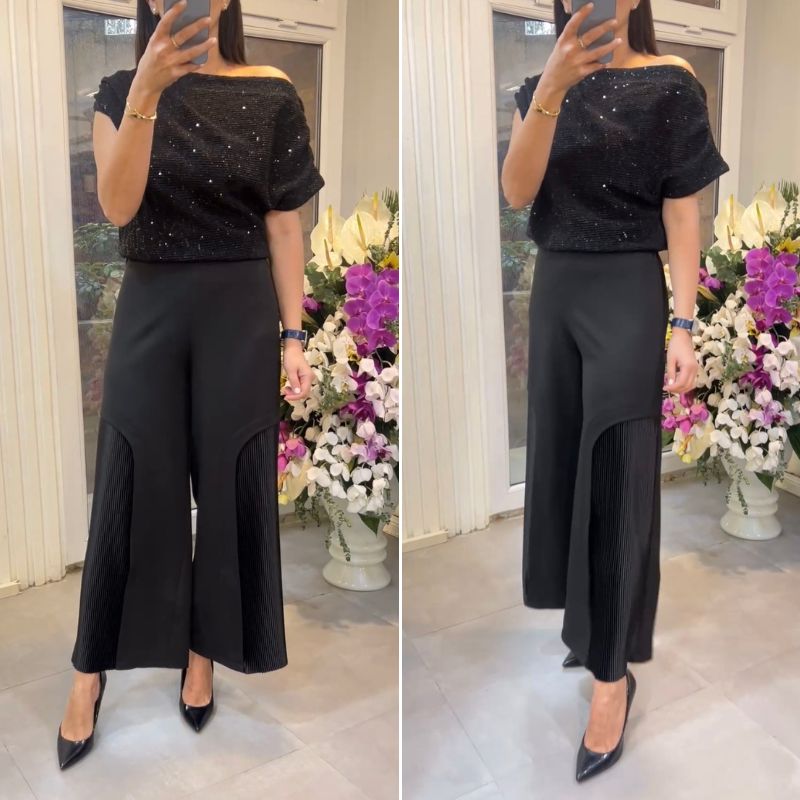 CHIARA - Set due pezzi elegante nero e blu