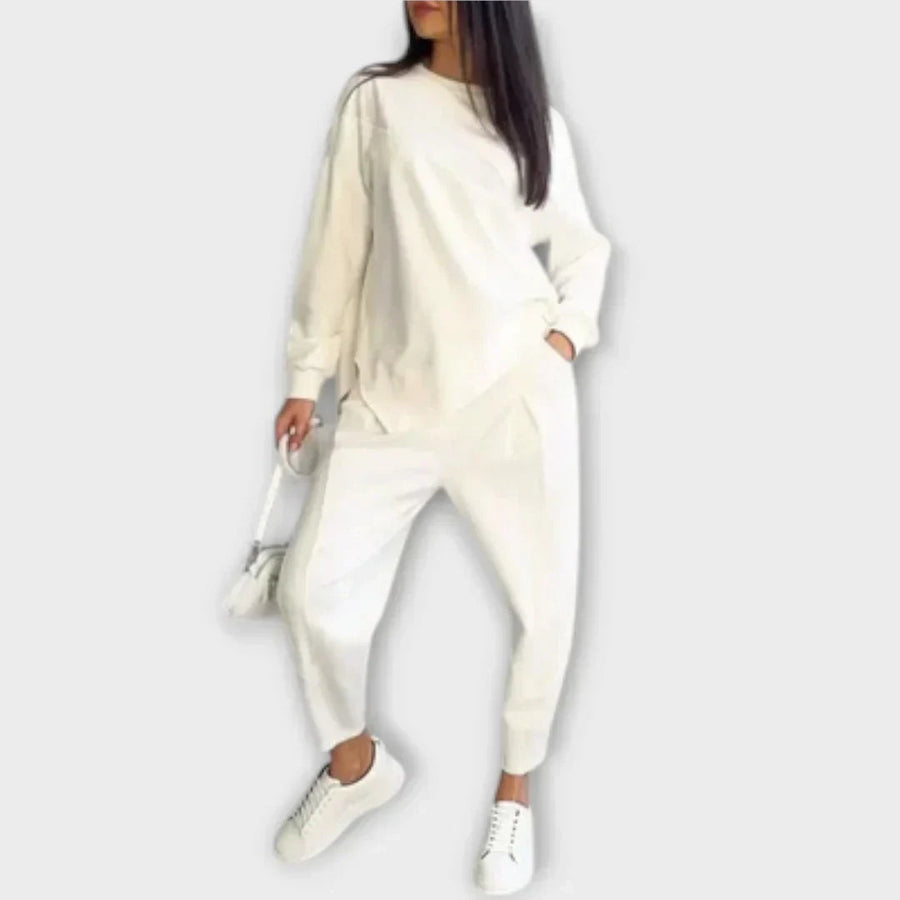 GIULIA - Completo casual due pezzi bianco grigio nero