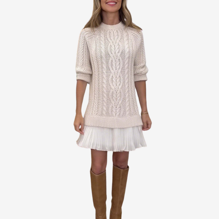 CHIARA - Abito in Maglia Girocollo Multicolore