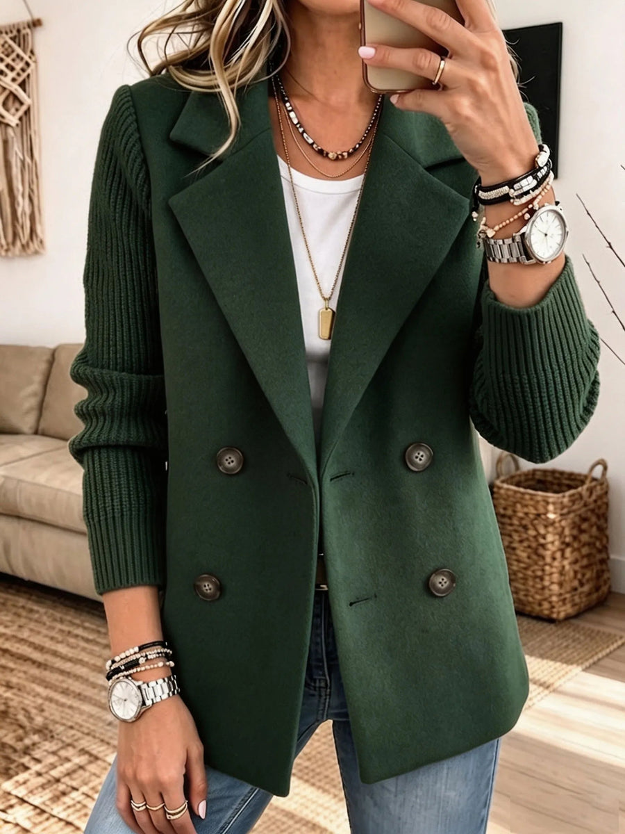 CASPERIA - Blazer doppiopetto con maniche in maglia, multicolore
