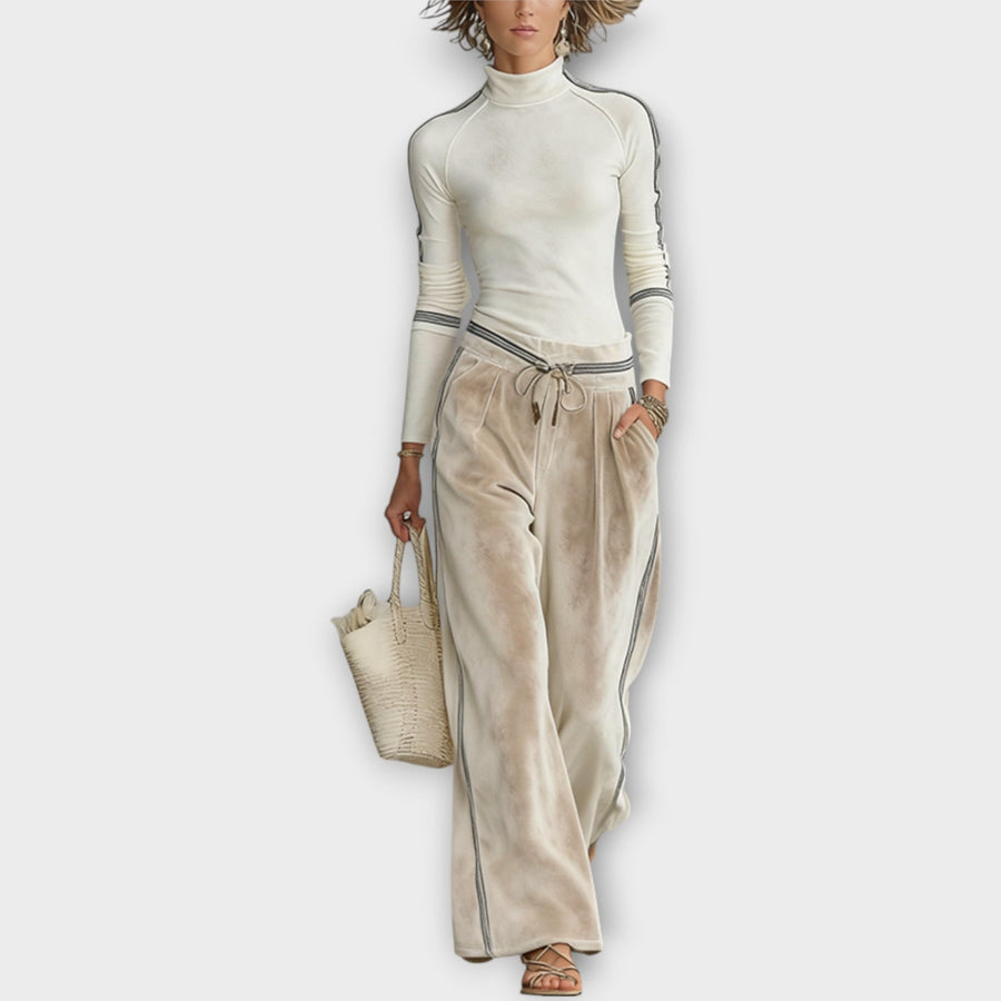 GIULIA - Set in maglia e pantaloni lounge in velour