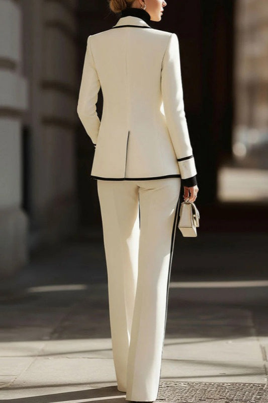 ARIGNANO - Completo bianco blazer doppiopetto e pantaloni casual