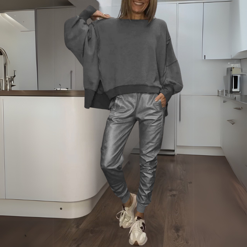 GIULIA - Completo due pezzi in satin elegante dai colori variabili