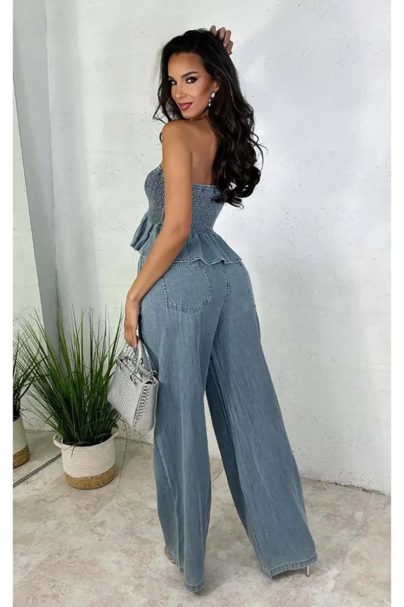 ISABELLA - COMPLETO DUE PEZZI IN DENIM BLU