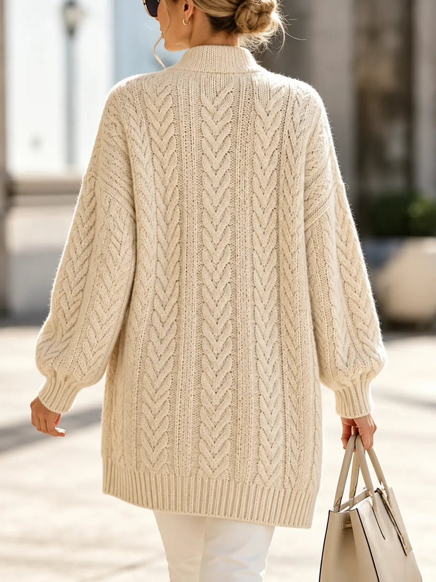 PRUDENZA - Cardigan lungo a trecce in maglia vintage