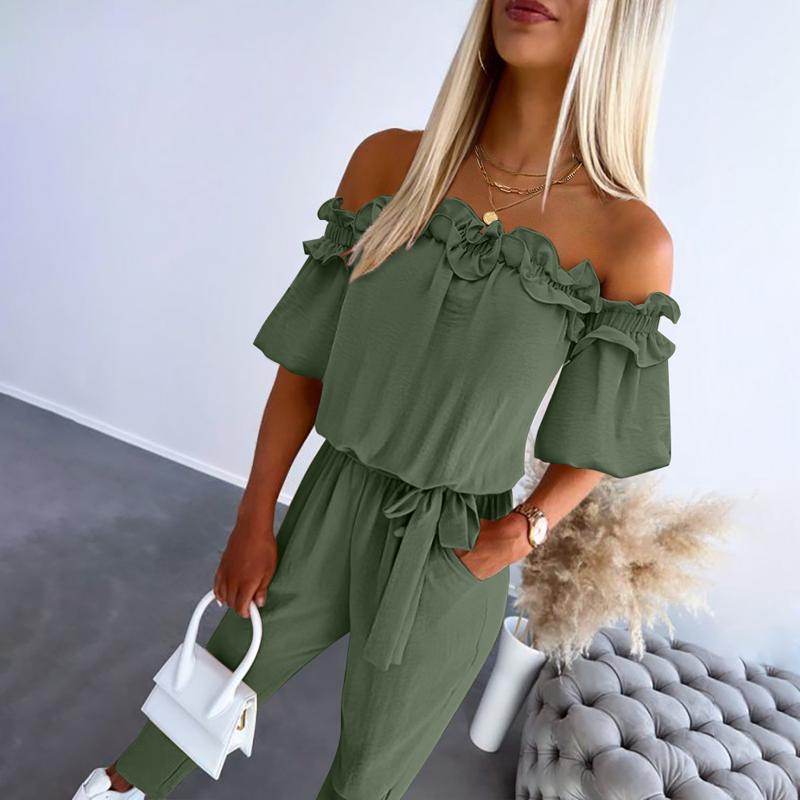 MIA - Tuta Donna con Volant e Scollo Bardot
