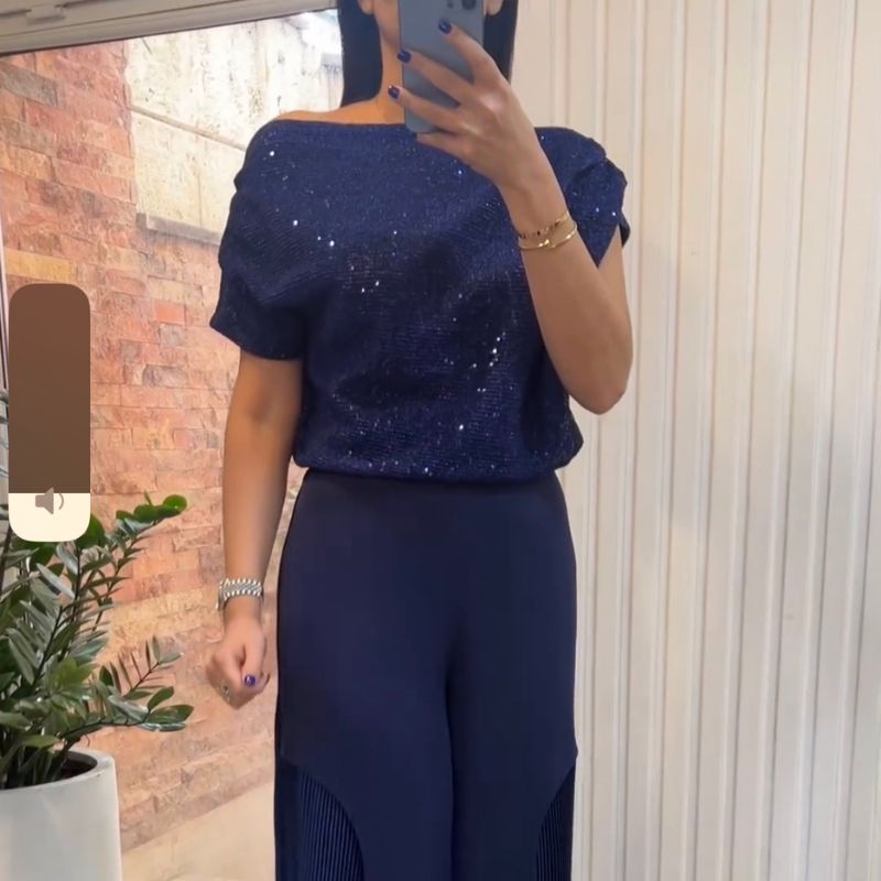 CHIARA - Set due pezzi elegante nero e blu