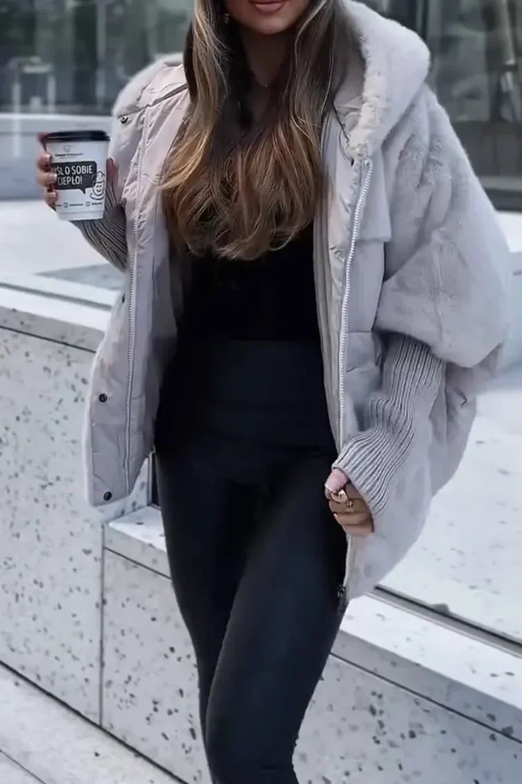 OTTAVIANO - Giacca con cappuccio imbottita in marrone, grigio, nero o beige