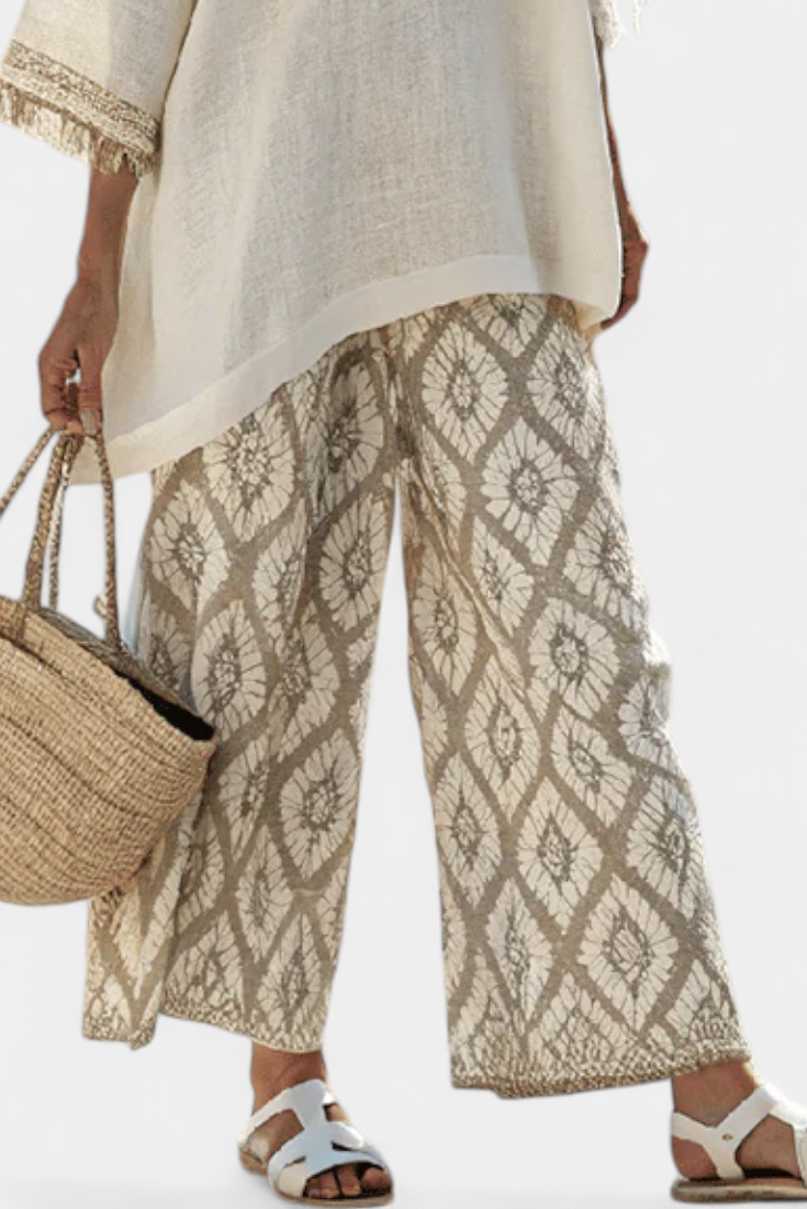 BIANCA - Completo a righe multicolori con top e pantaloni casual