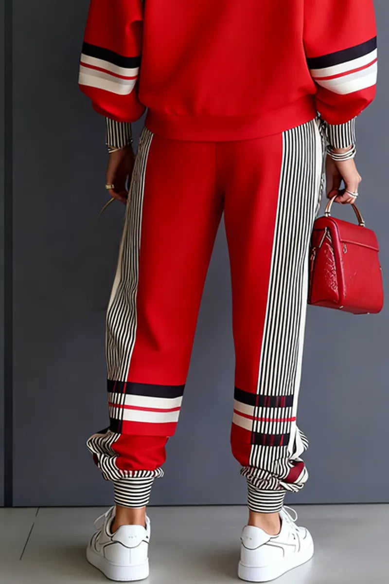 Women's Casual Color Blocked Jogging Pants