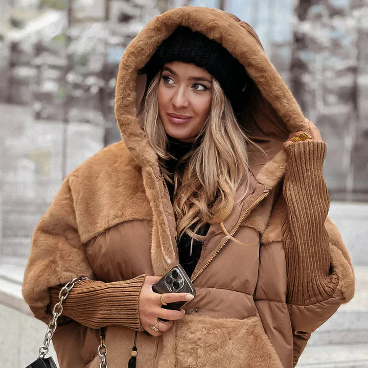 OTTAVIANO - Giacca con cappuccio imbottita in marrone, grigio, nero o beige