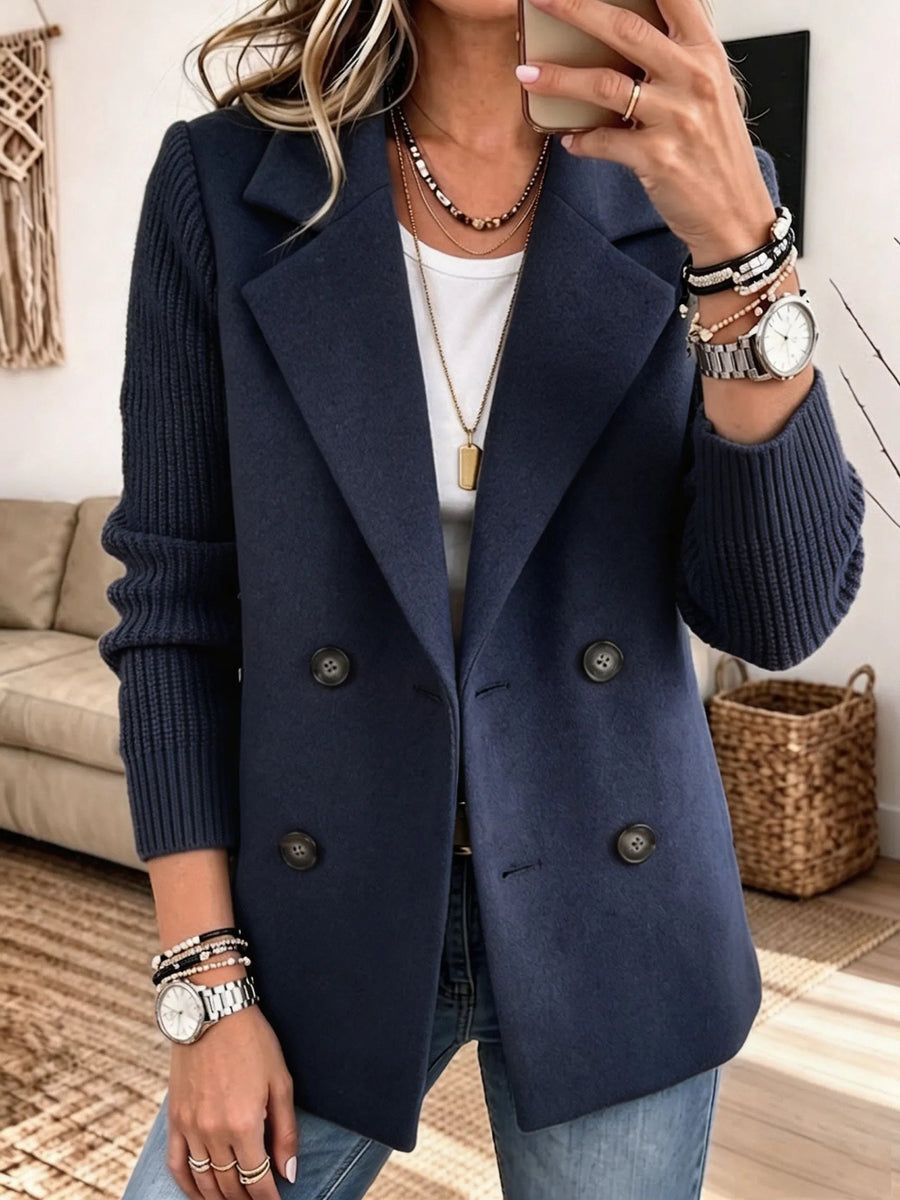 CASPERIA - Blazer doppiopetto con maniche in maglia, multicolore