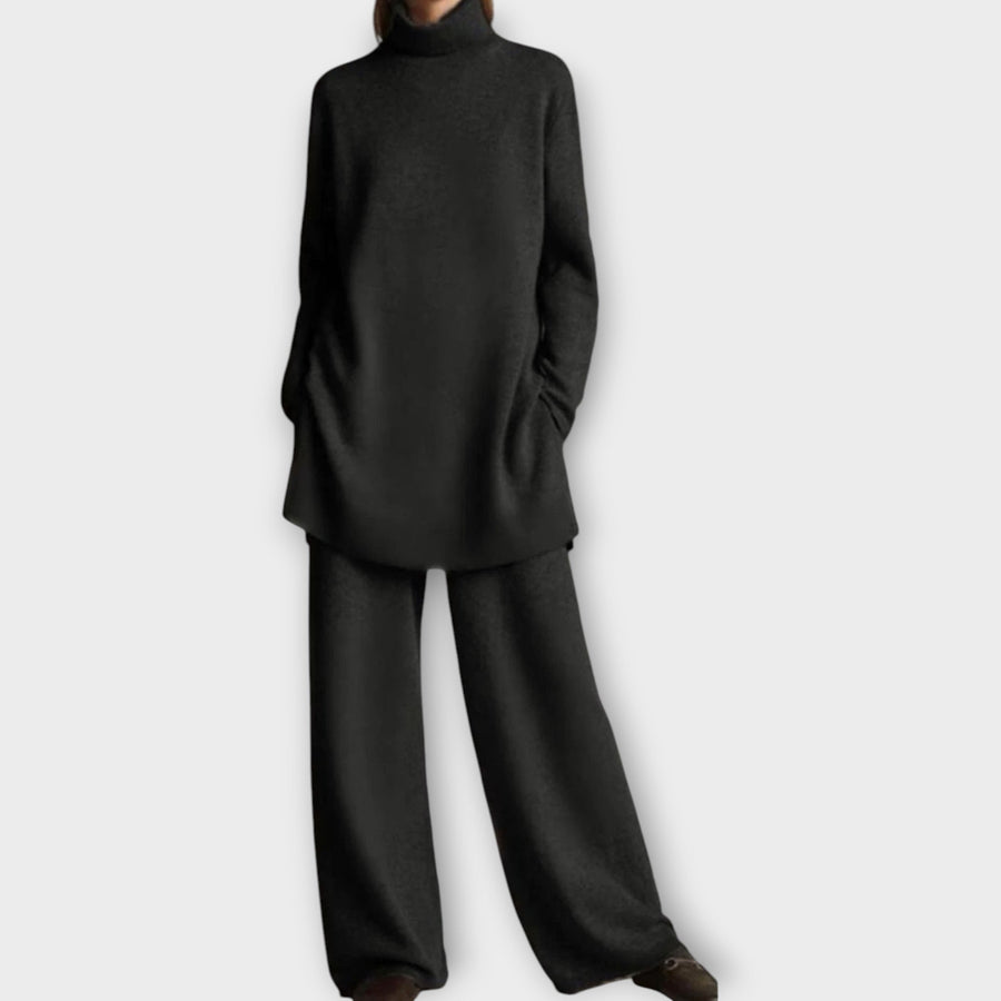 GIULIA - Completo donna in maglia nero, blu, borgogna e altro