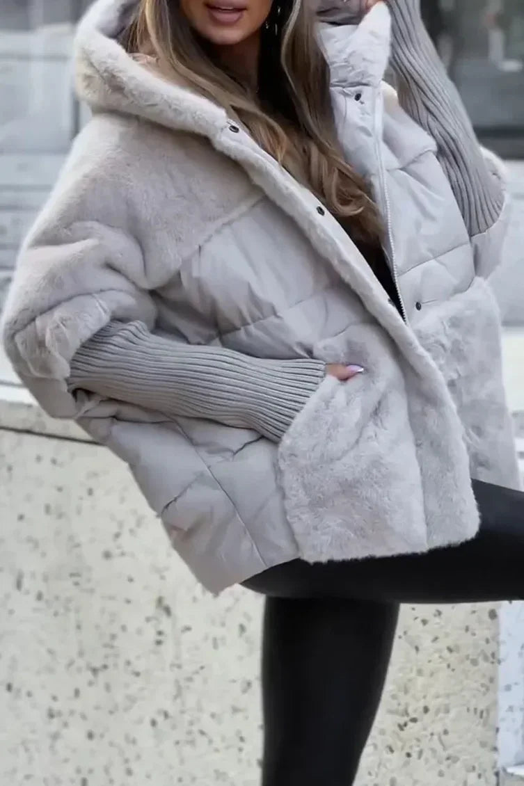OTTAVIANO - Giacca con cappuccio imbottita in marrone, grigio, nero o beige