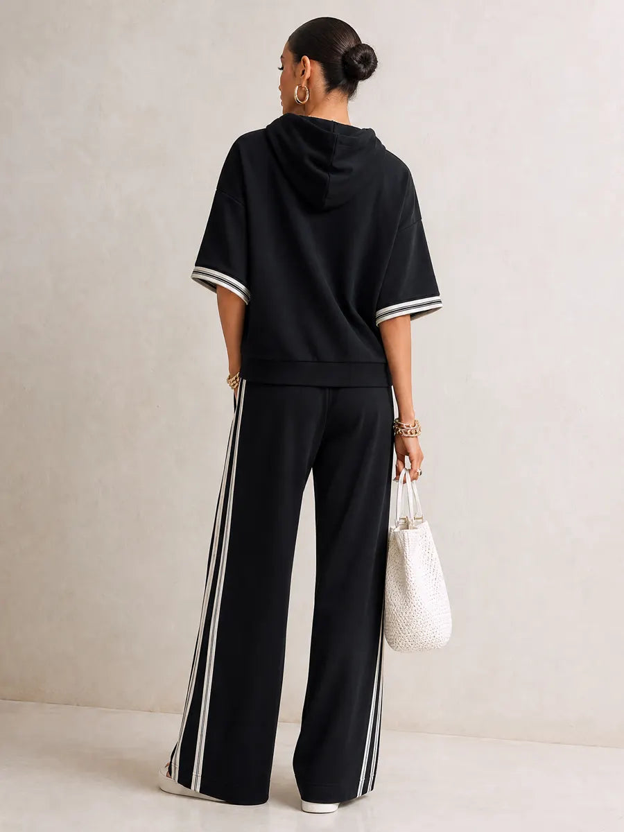 Women's Casual Sporty High-stretch Hoodie And Pants Two-Piece Set ZMZ2799G9SWL