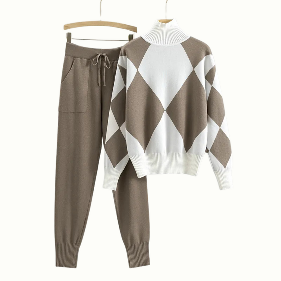 DESANA - Set due pezzi in maglia a coste elasticizzata