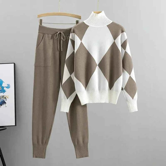 DESANA - Set due pezzi in maglia a coste elasticizzata