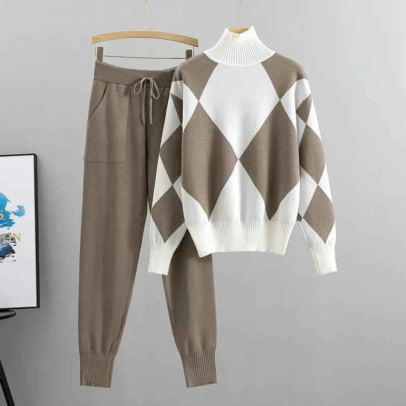 DESANA - Set due pezzi in maglia a coste elasticizzata