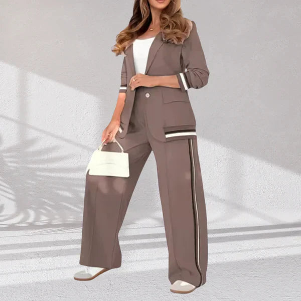 AMELIA - Set 2 pezzi in bianco, marrone, rosa, grigio, blu, beige e nero