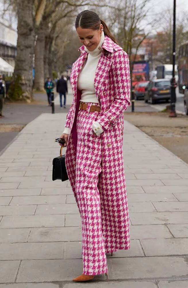 ALGUA - Set due pezzi blazer doppiopetto con zip e pantaloni, albicocca, nero o rosa