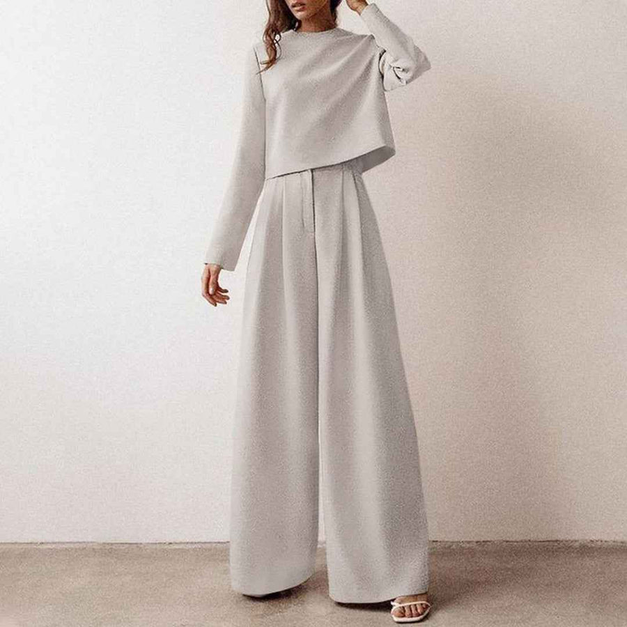 CARPI - Set due pezzi con top corto e pantaloni ampi