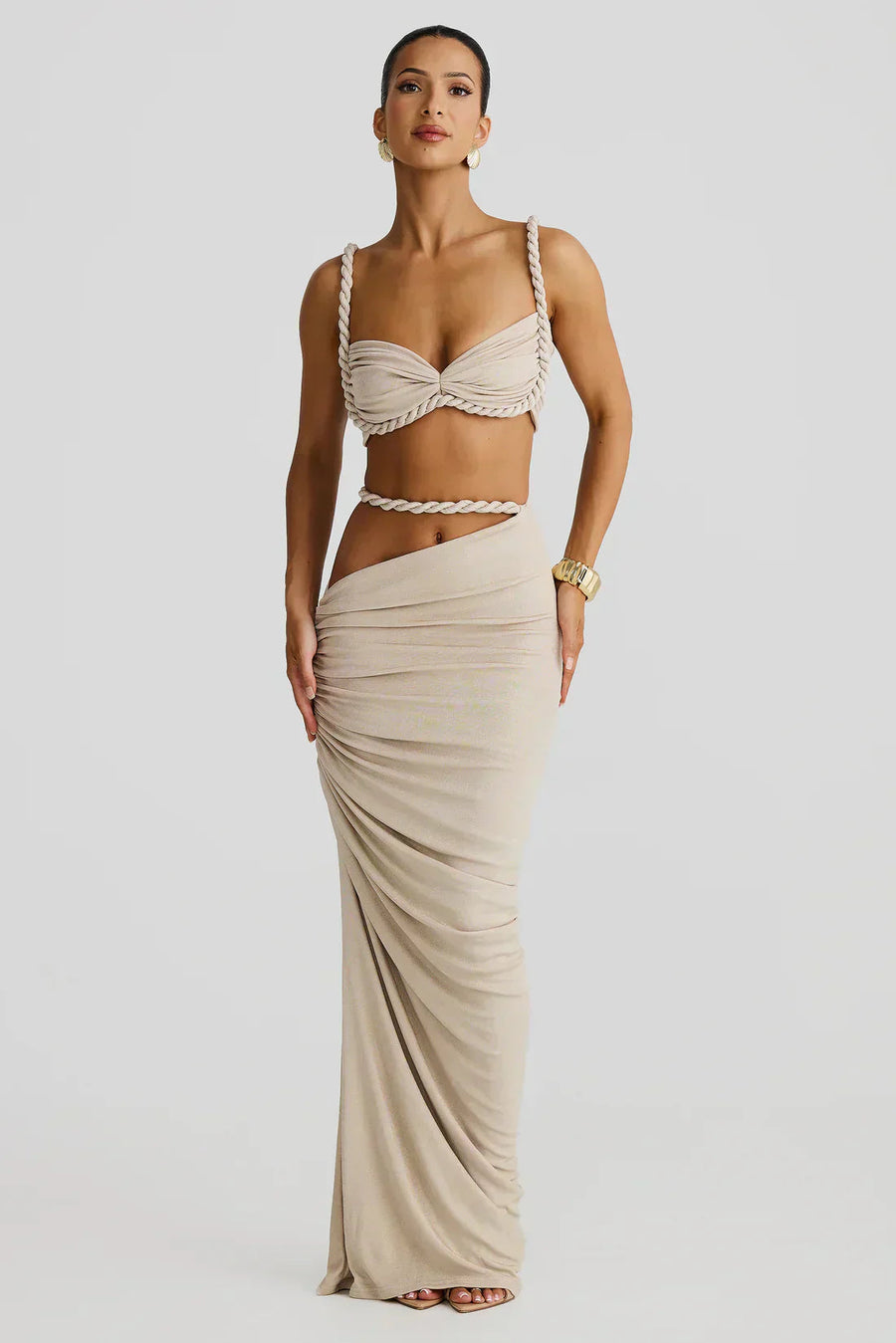AURORA - Set elegante due pezzi bianco e grigio