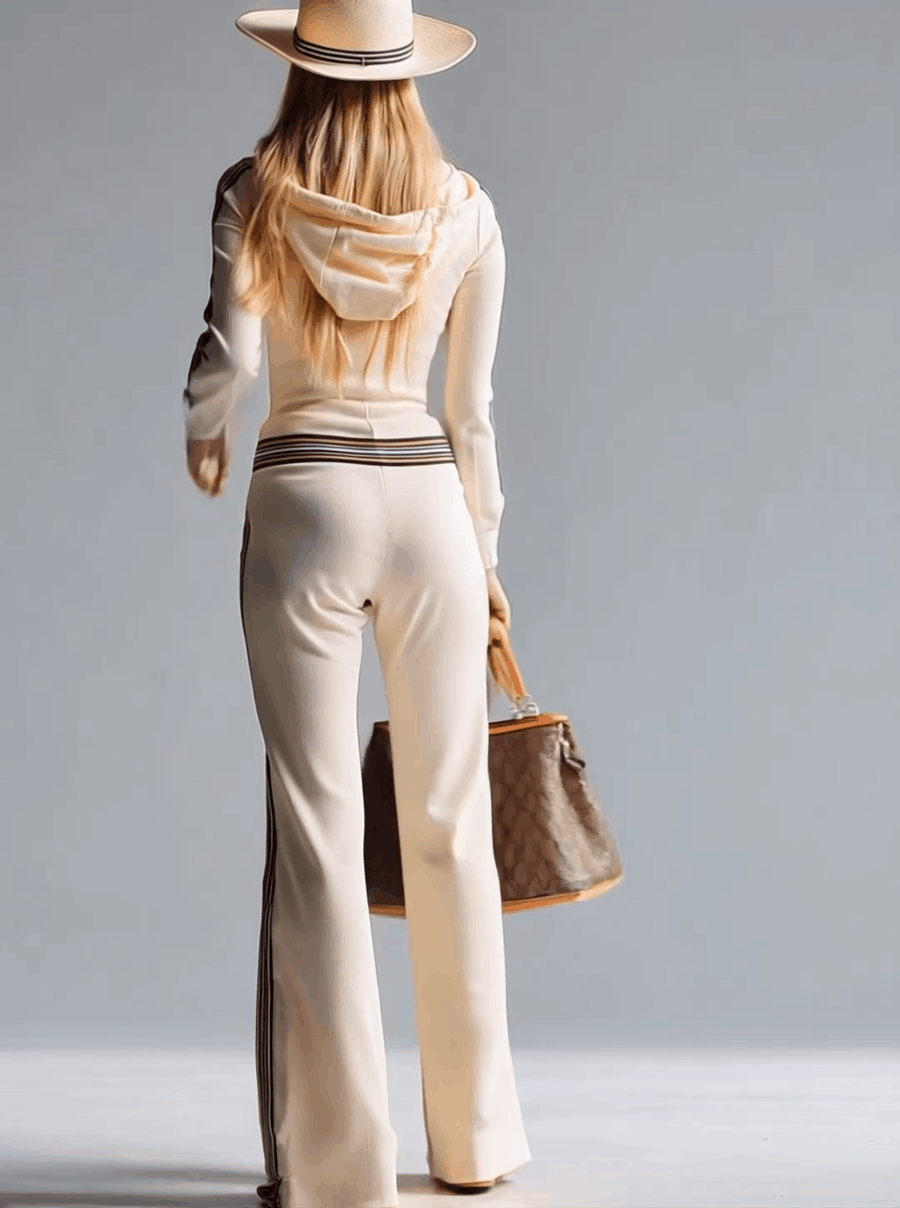 AURORA - Jumpsuit retrò con cappuccio e zip, 3 colori