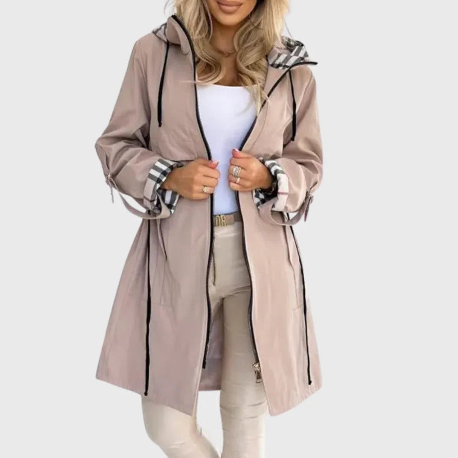 CARESANA - Trench leggero con cappuccio e cintura