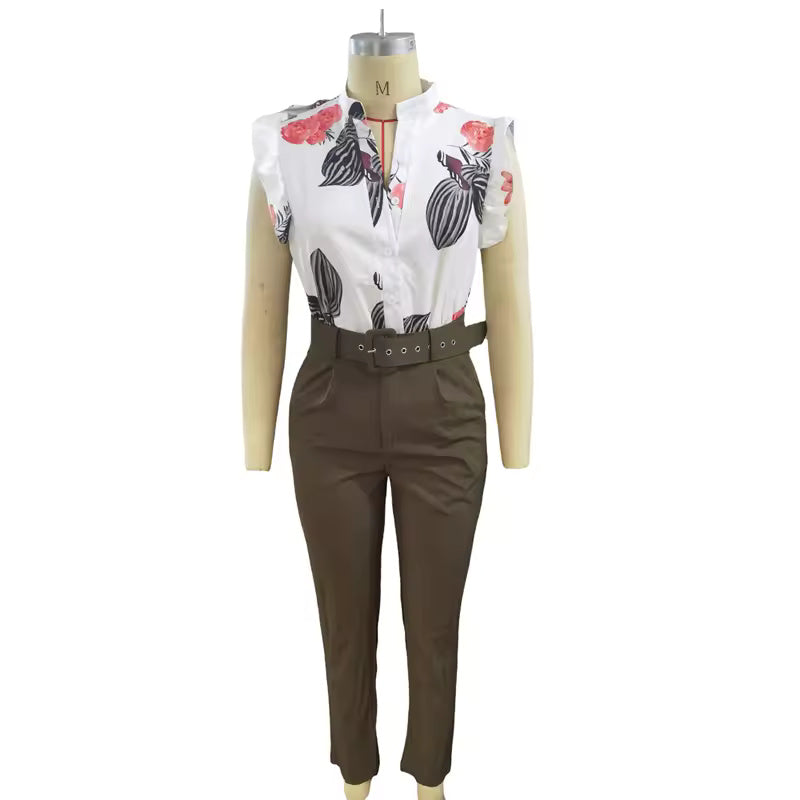 SOFIA - Set con Maniche Volant in Verde Militare, Rosso o Nero