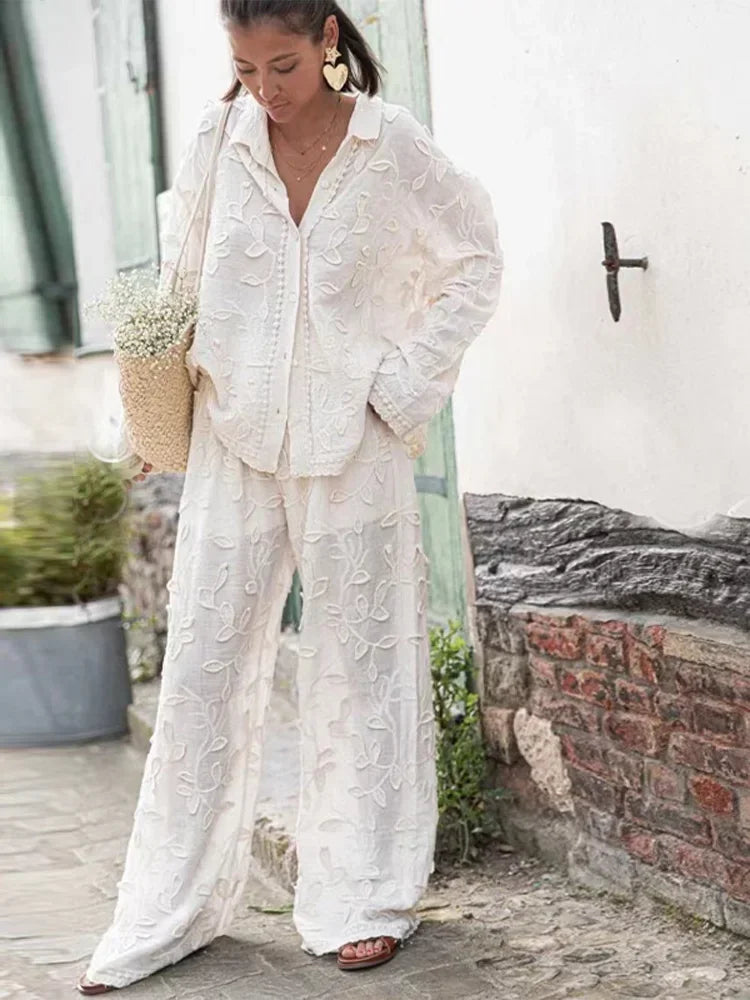 ALESSIA - Set bianco casual elegante