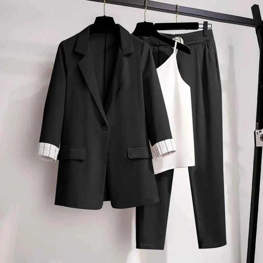 FOZA - Set due pezzi elegante con blazer, pantaloni e top
