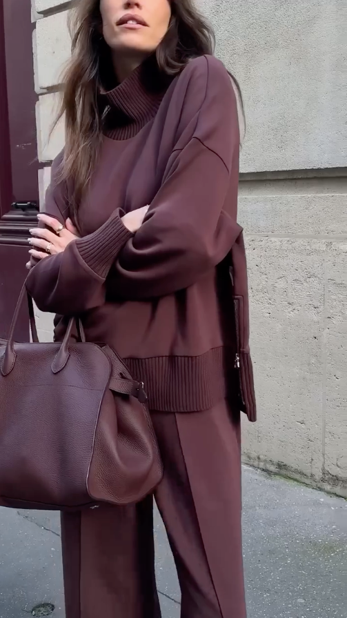 GIULIA - Completo Elegante Donna Rosso Vino e Bianco