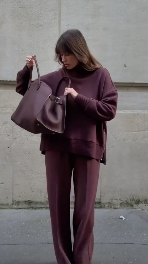 GIULIA - Completo Elegante Donna Rosso Vino e Bianco