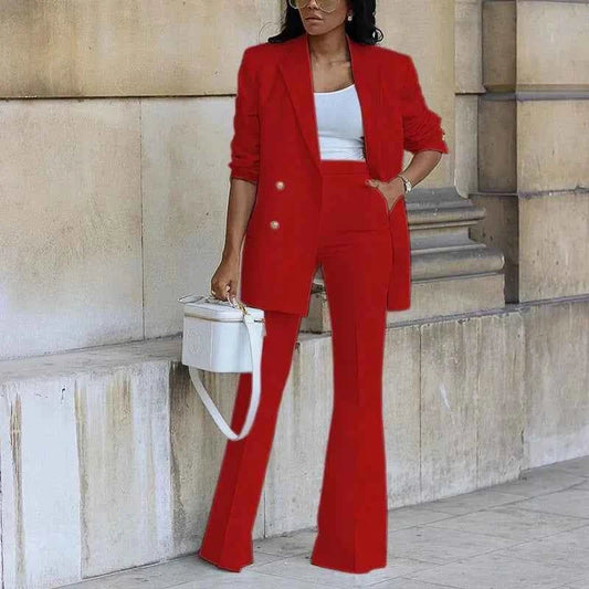 CHARLOTTE - Set due pezzi elegante con blazer lungo e pantaloni