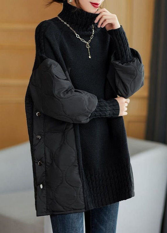 FAVRIA - Pullover patchwork con collo alto