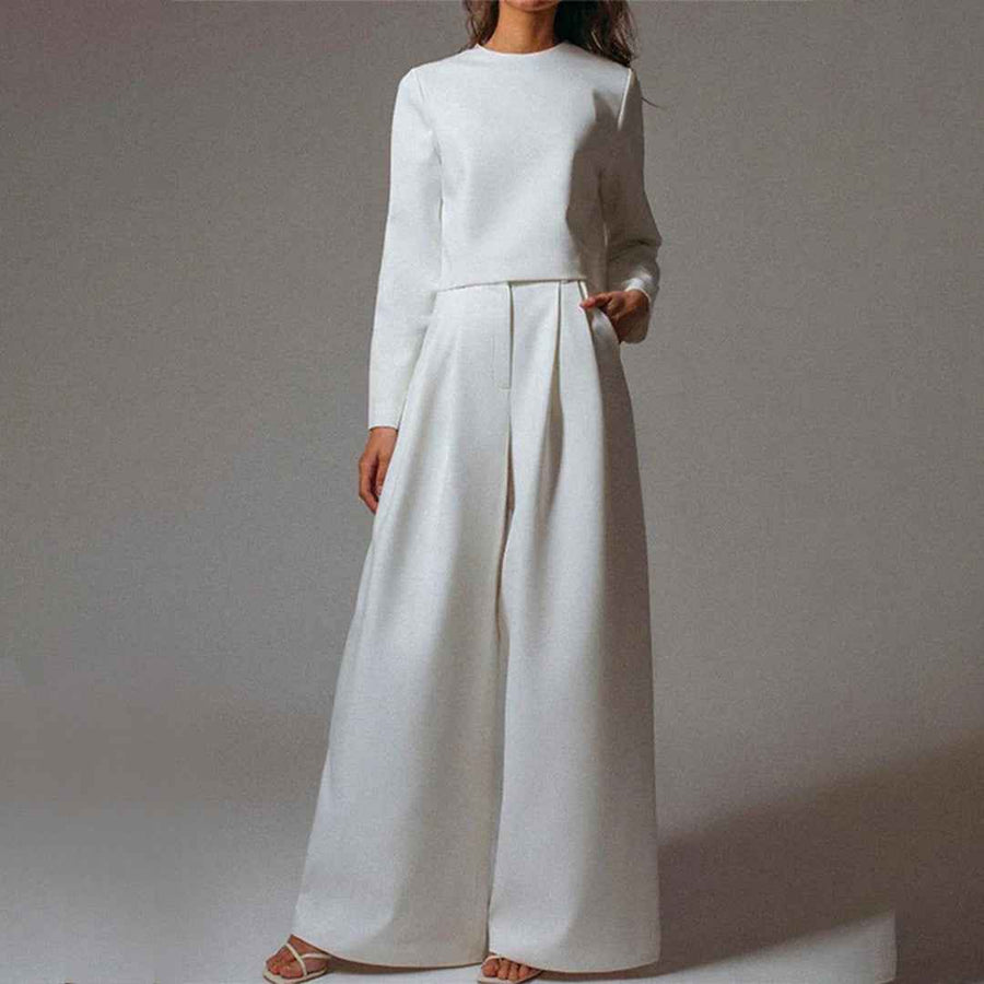 CARPI - Set due pezzi con top corto e pantaloni ampi