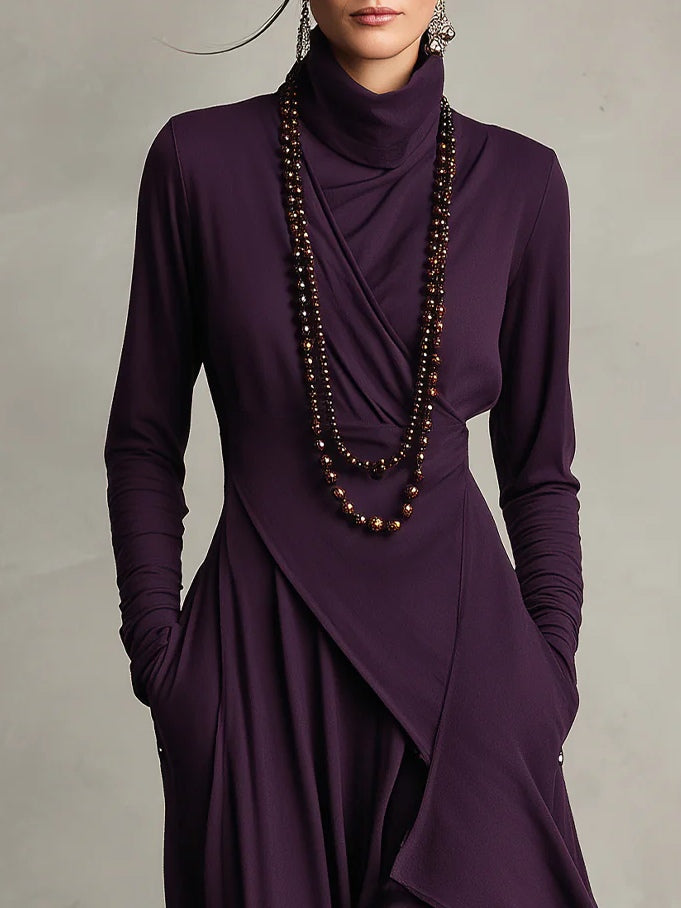 CELESTE - Abito maxi tunica asimmetrico multicolore