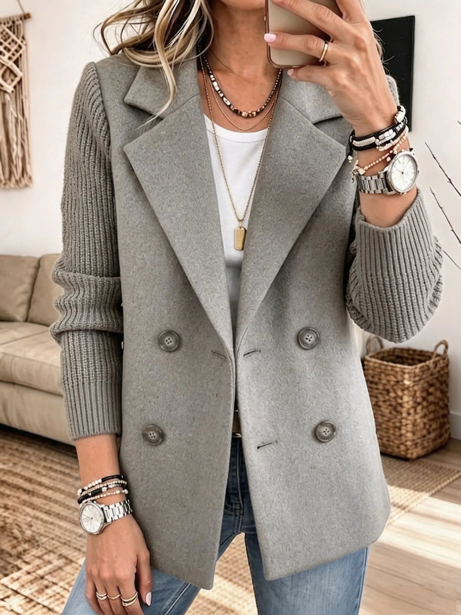 CASPERIA - Blazer doppiopetto con maniche in maglia, multicolore