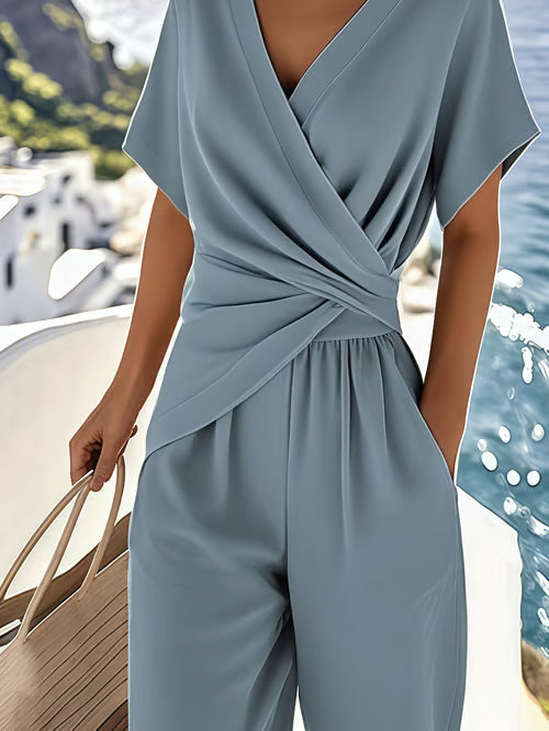 SOFIA - Completo estivo elegante blu beige verde
