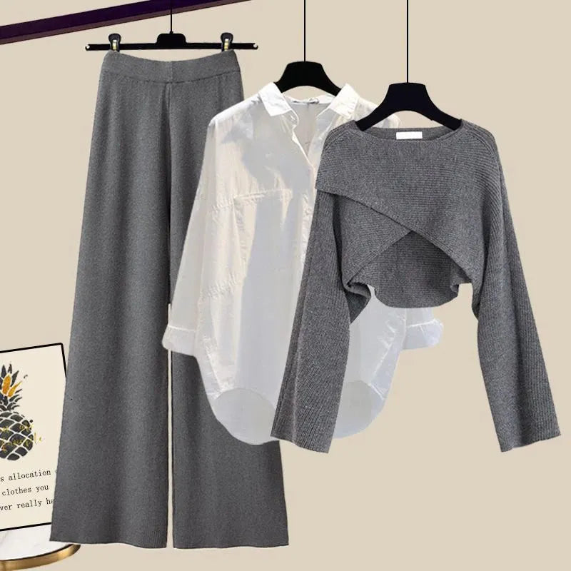 MARTINA - Completo 3 Pezzi Grigio e Marrone