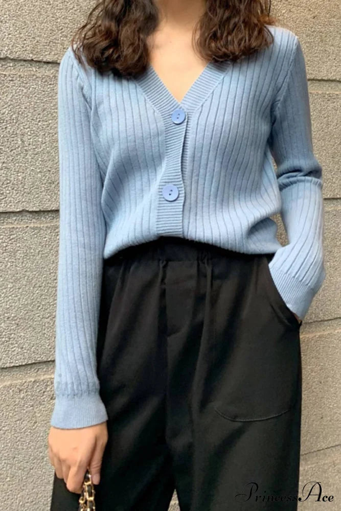 TAIPANA - Cardigan Button with Ribbed V-neckline