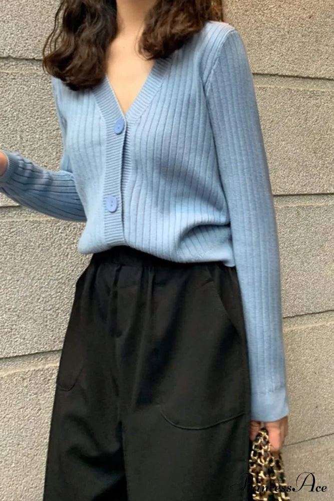 TAIPANA - Cardigan Button with Ribbed V-neckline