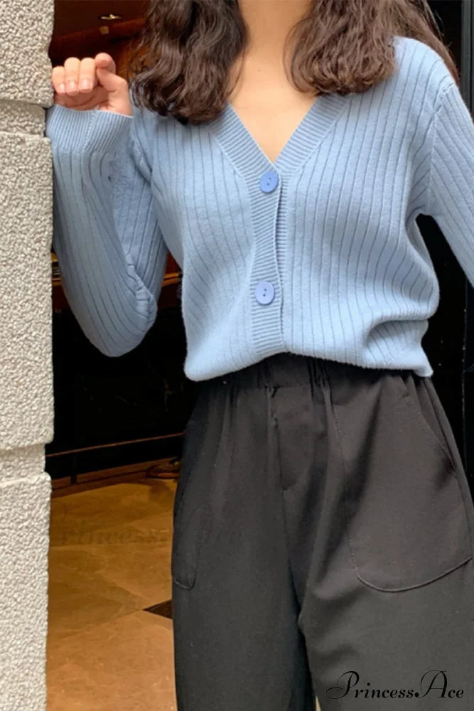 TAIPANA - Cardigan Button with Ribbed V-neckline
