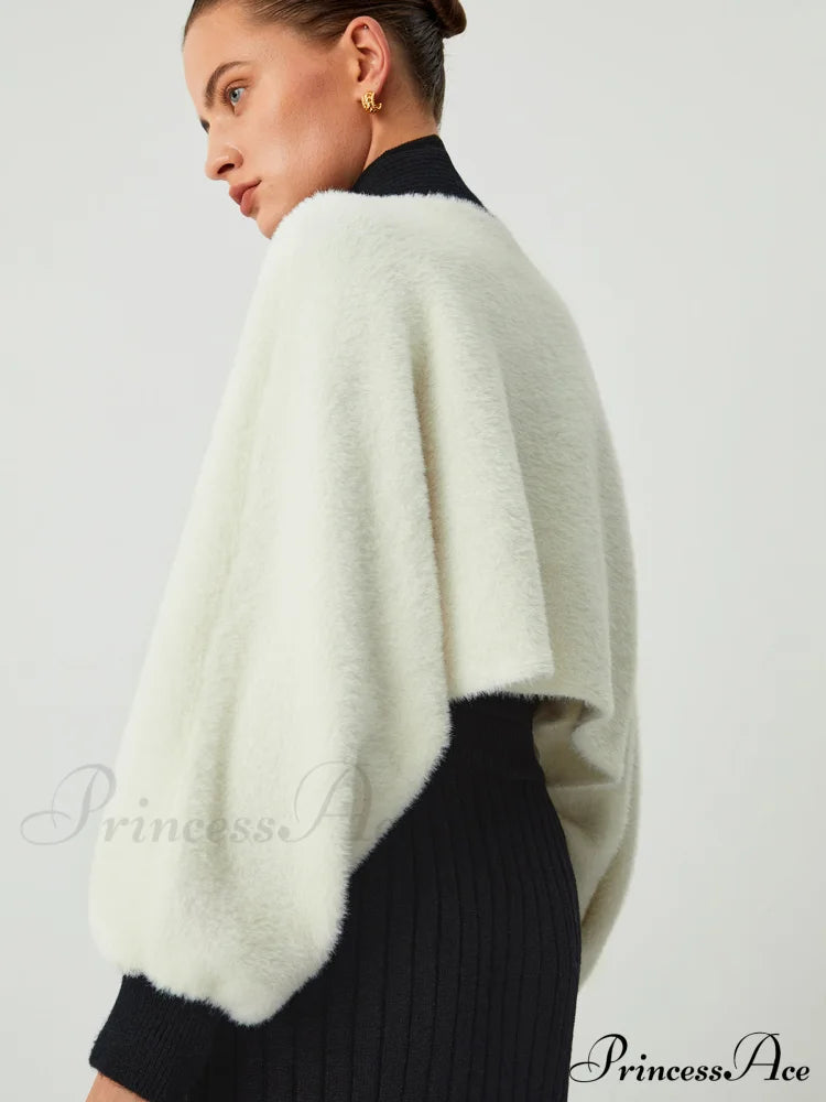 SIDONIA - Contrast Trim Graceful Fuzzy Crop Cardigan